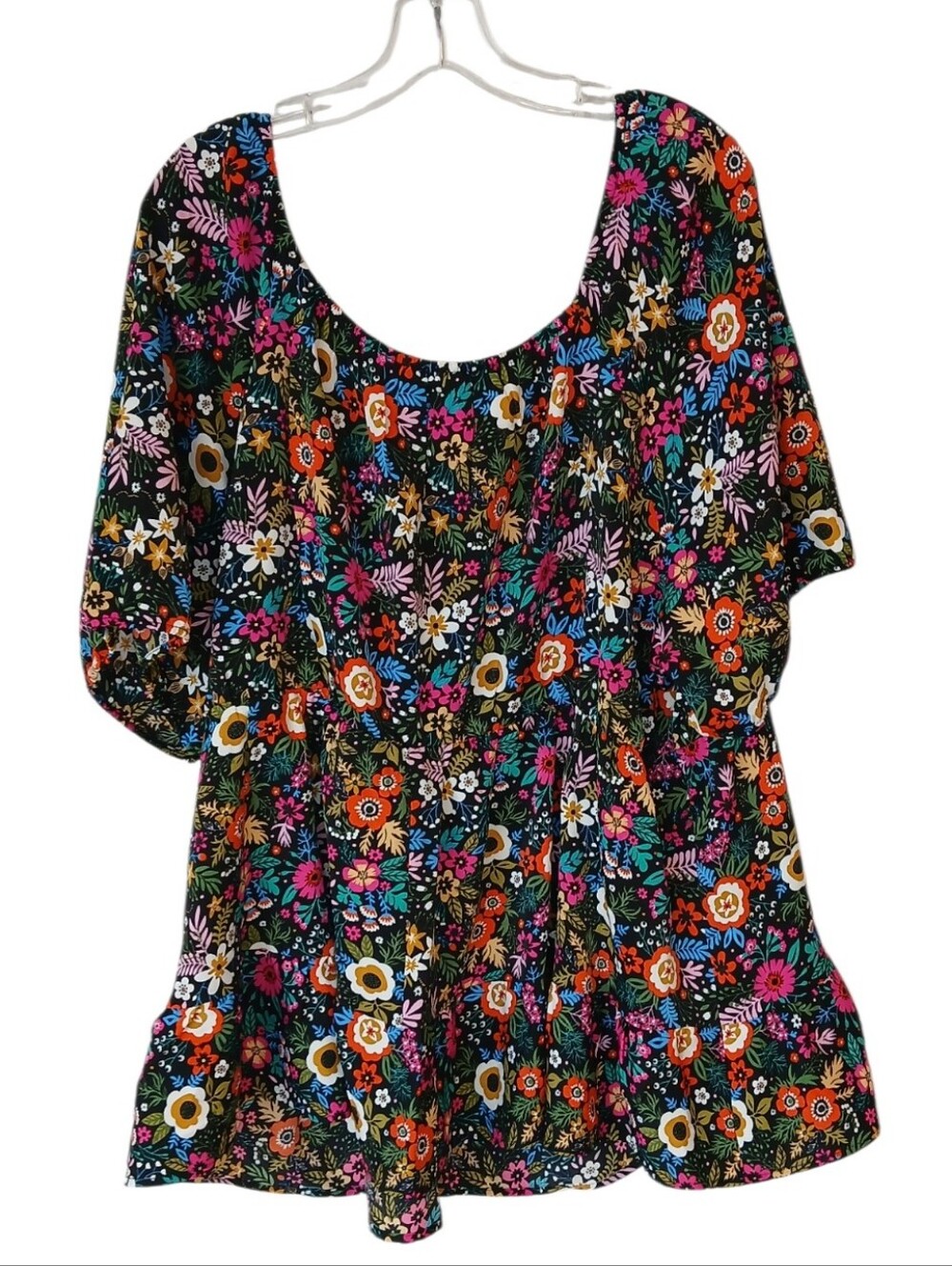 BloomChic Black Floral Blouse Size 22/24 - Picture 2 of 5